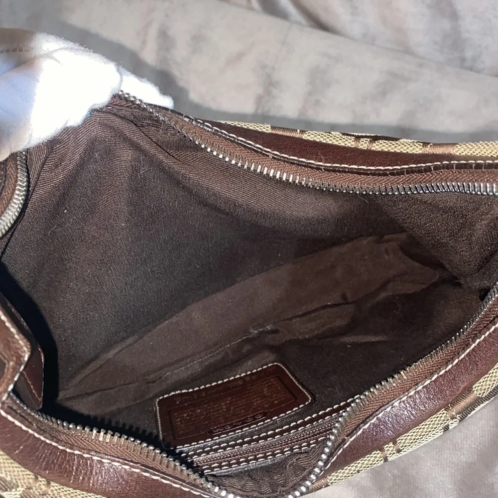 COACH 6045 Signature Canvas Half Moon Handbag - Brown Y2K